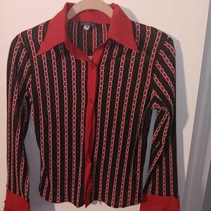 Studio Red and Black Striped Shirt